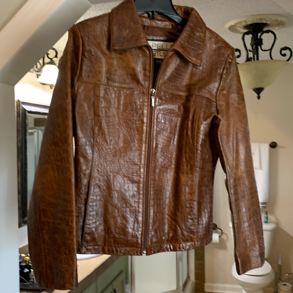 Wilson Mock Croc Leather Jacket